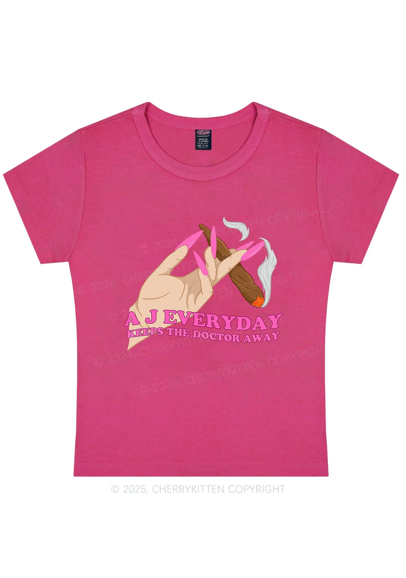 A J Everyday Y2K Baby Tee Cherrykitten