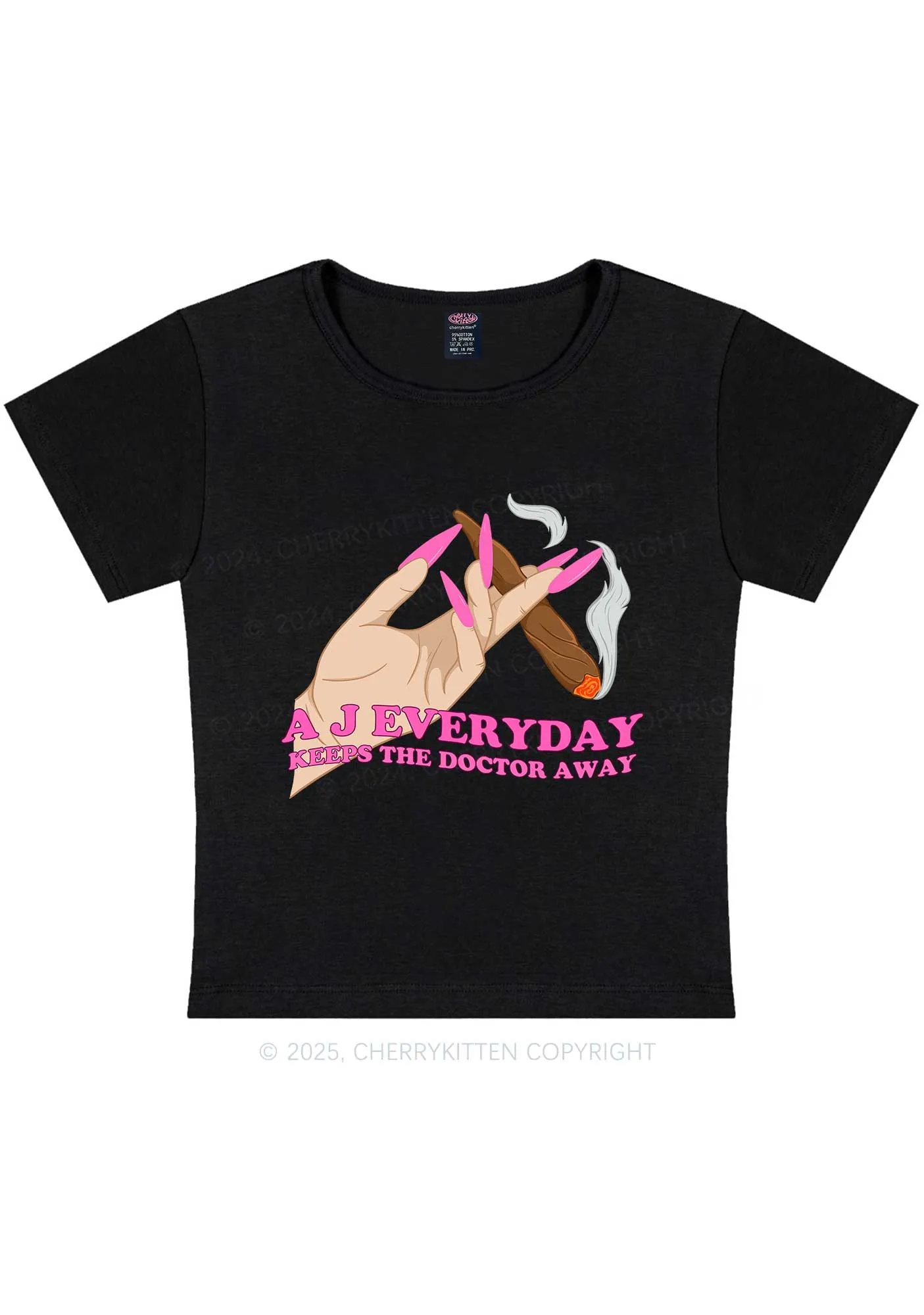 A J Everyday Y2K Baby Tee Cherrykitten