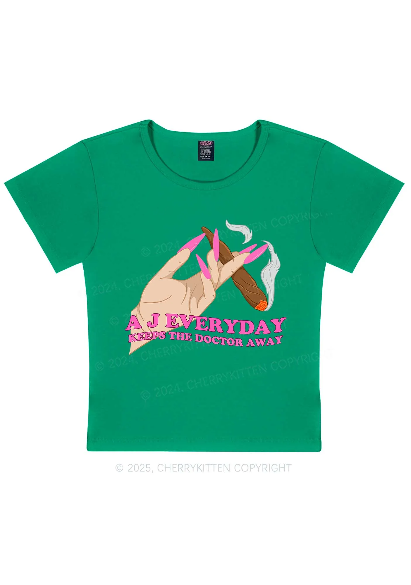A J Everyday Y2K Baby Tee Cherrykitten