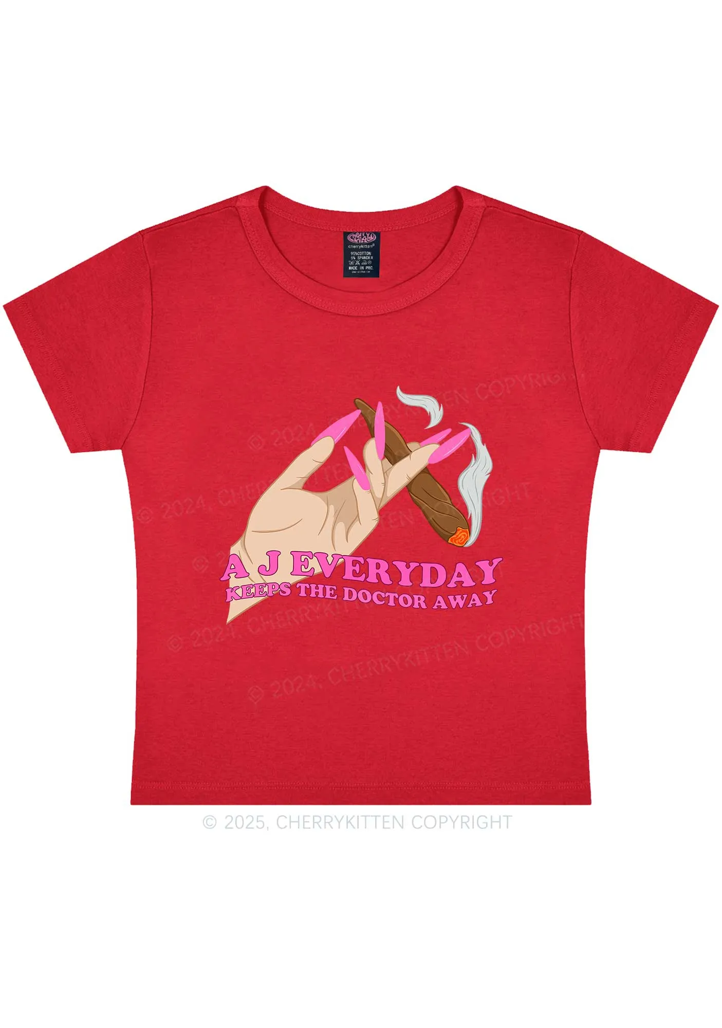 A J Everyday Y2K Baby Tee Cherrykitten