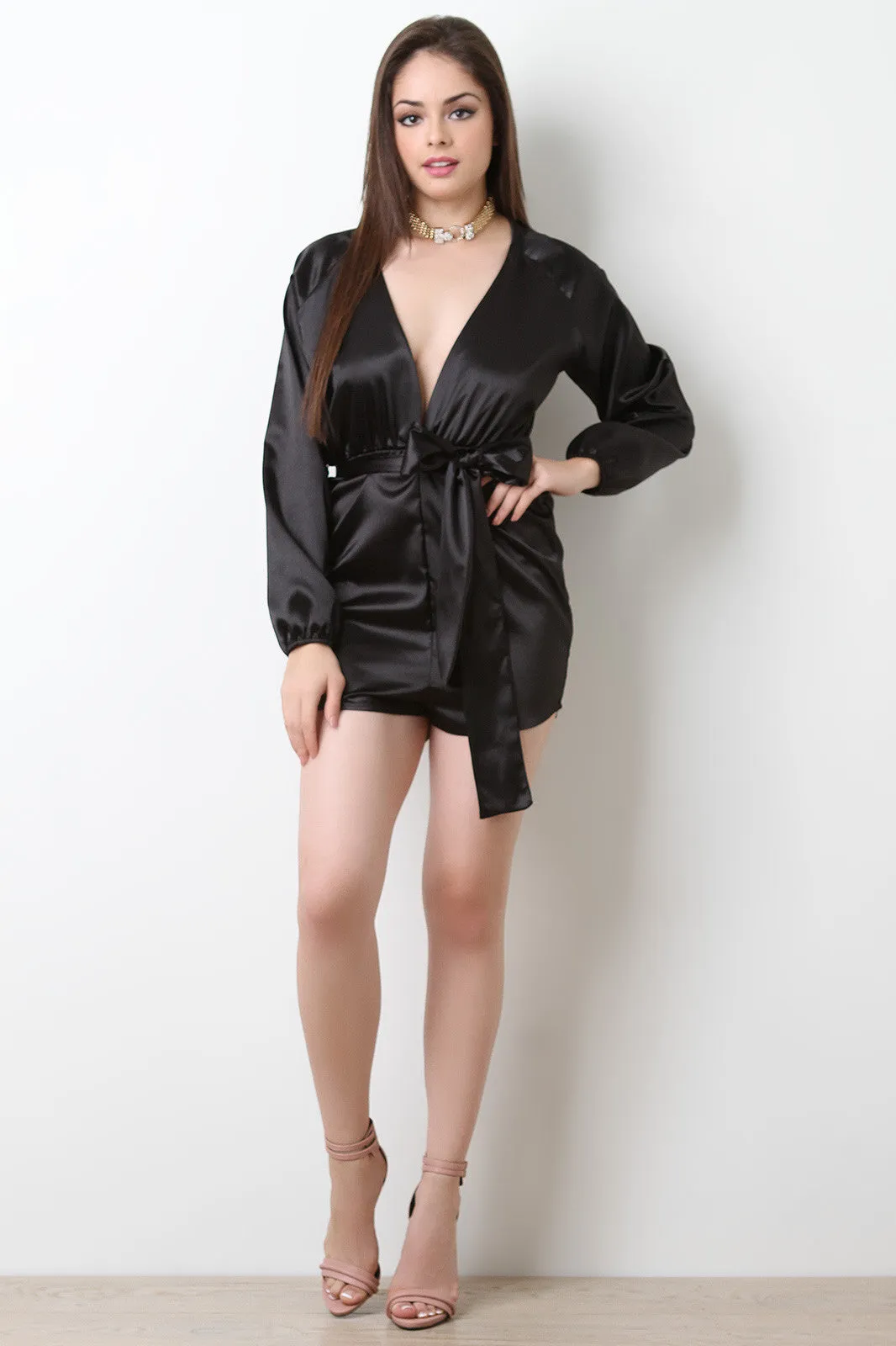 Cross-Back Surplice Jumpsuit