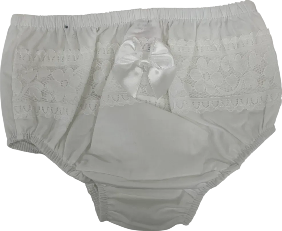 Elegance White Frilly Pants 6-9 Months