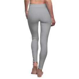 Gray Solid Color Women's Leggings, Dressy Long Fashion Casual Leggings- Made in USA