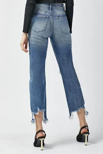 June - Distressed Cropped Straight Jeans - Risen - Exclusively Online