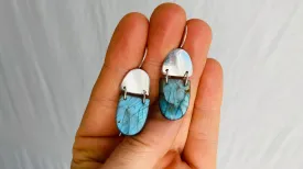 Labradorite & Sterling Earrings. Lovely Flash