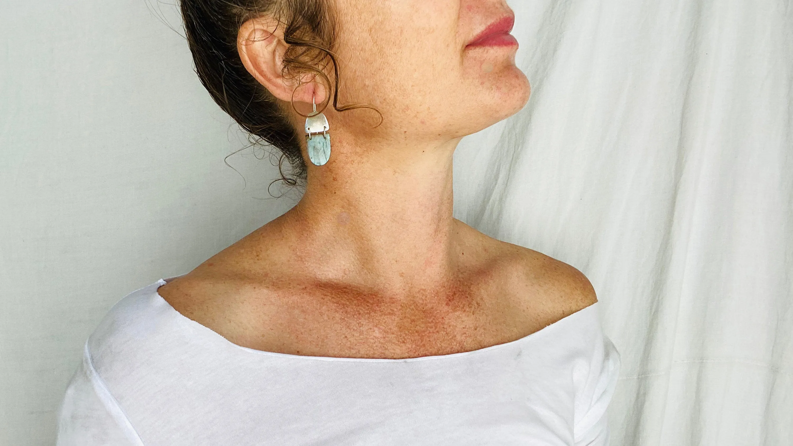Labradorite & Sterling Earrings. Lovely Flash