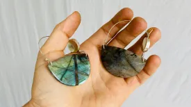 Labradorite And Sterling Earrings. Lovely Flash