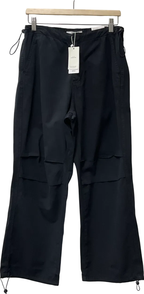 MANGO Black Parachute Pants UK L