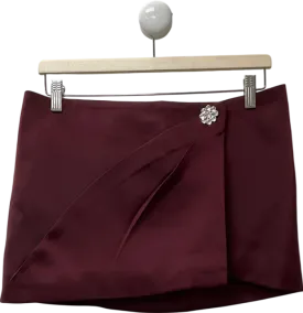 MURCI Purple Exclusive Satin Diamante Detail Thigh Split Mini Skirt UK 10