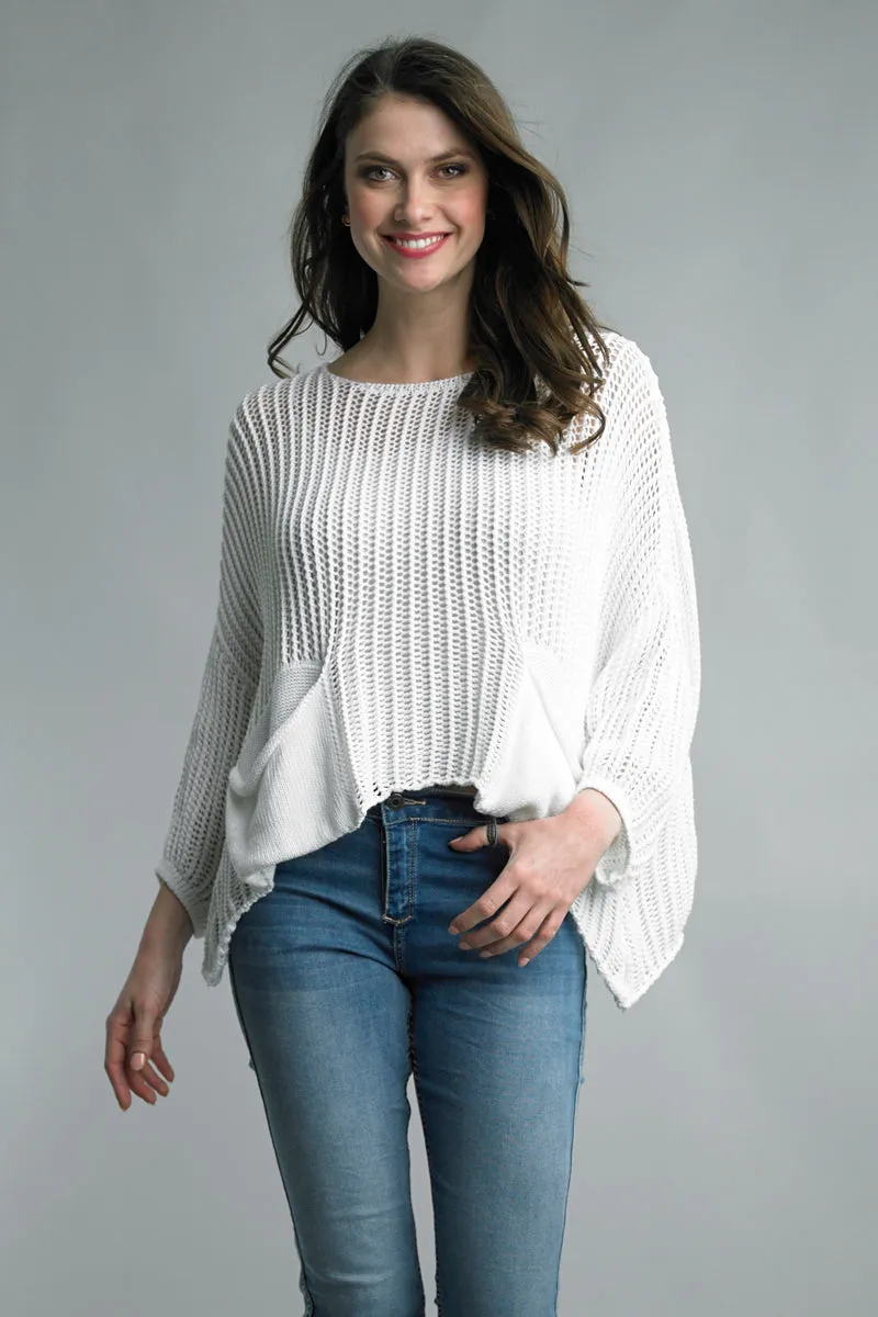 Open Knit Pocket Sweater