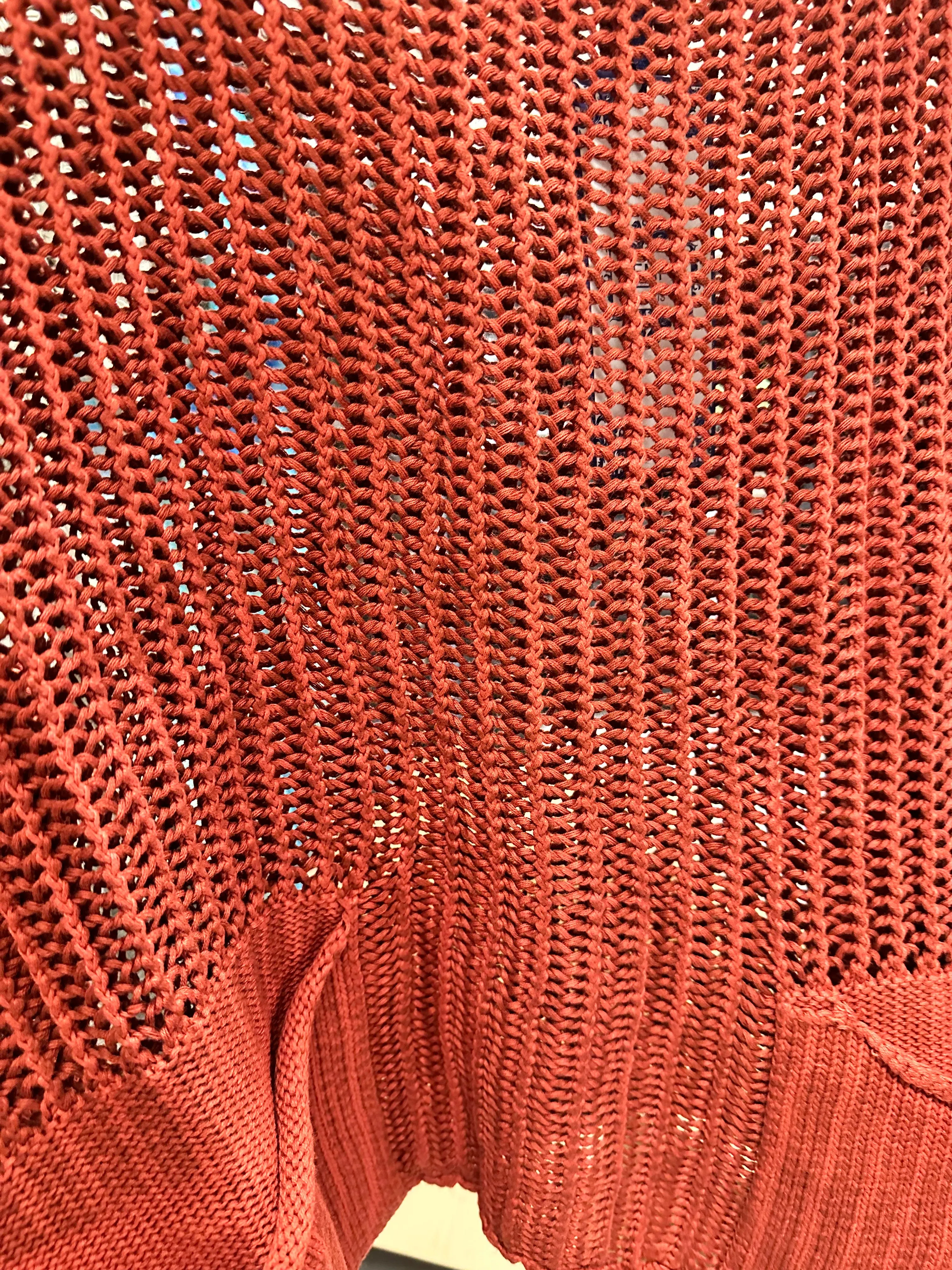 Open Knit Pocket Sweater
