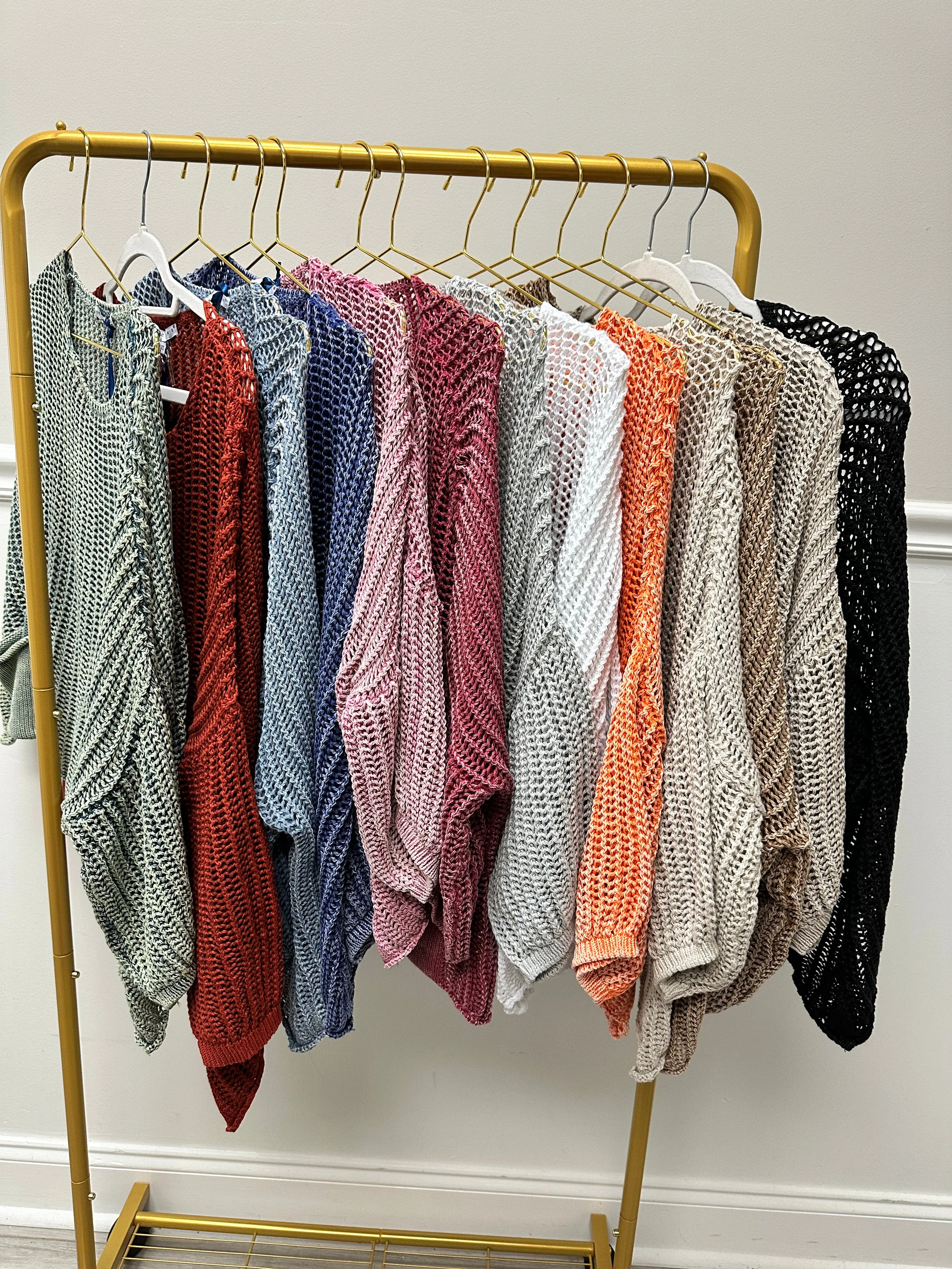 Open Knit Pocket Sweater