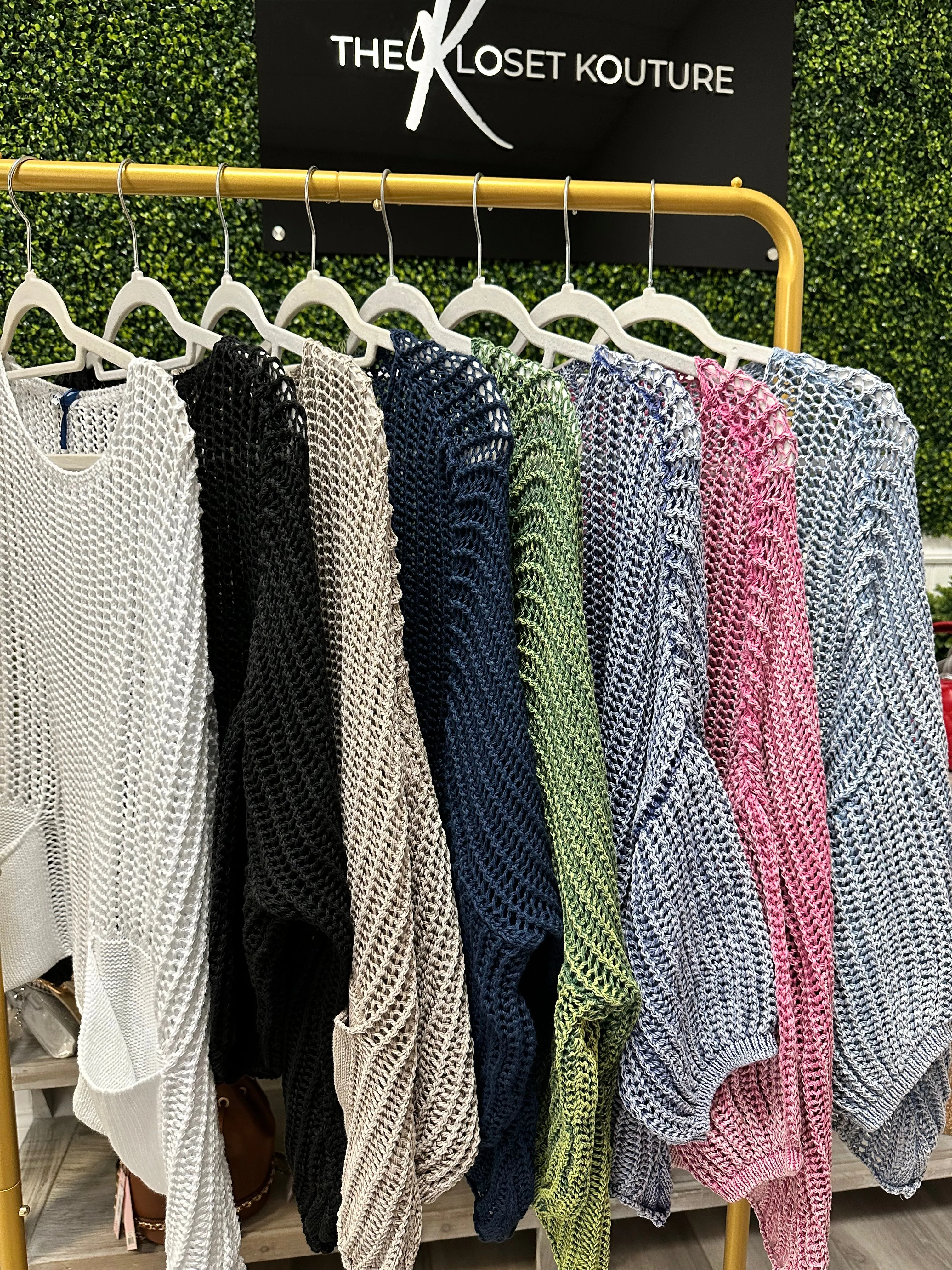 Open Knit Pocket Sweater