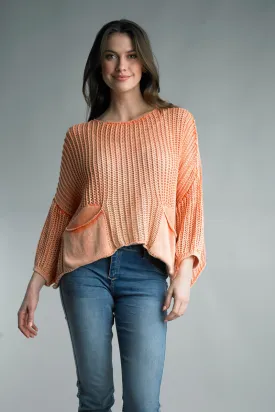 Open Knit Pocket Sweater