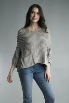 Open Knit Pocket Sweater