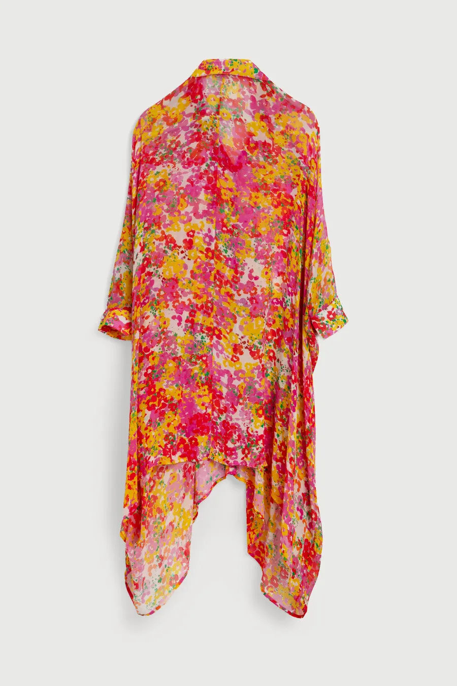 Oversized Colorful Floral Shirt Long