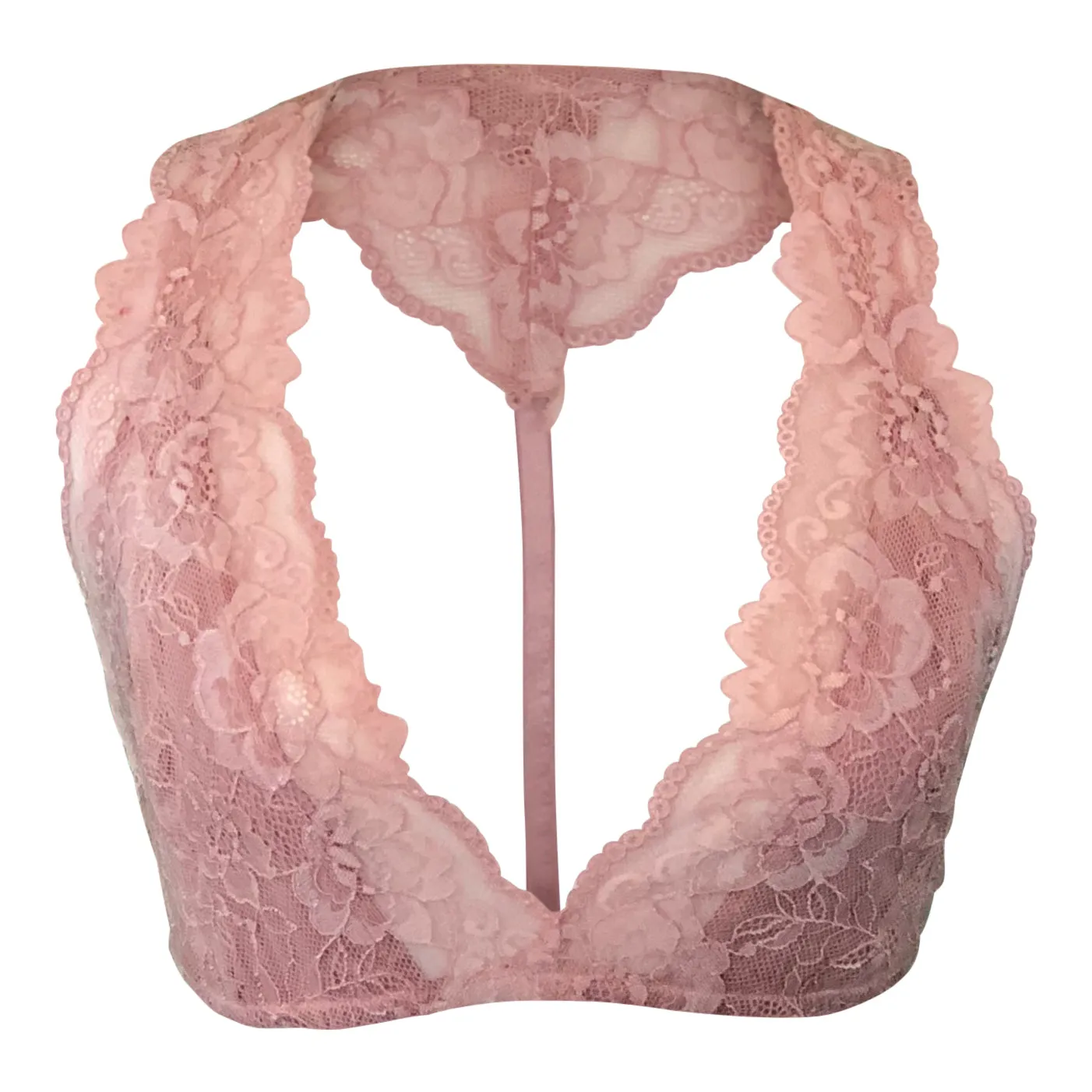 Pink Halter Lace Bralette