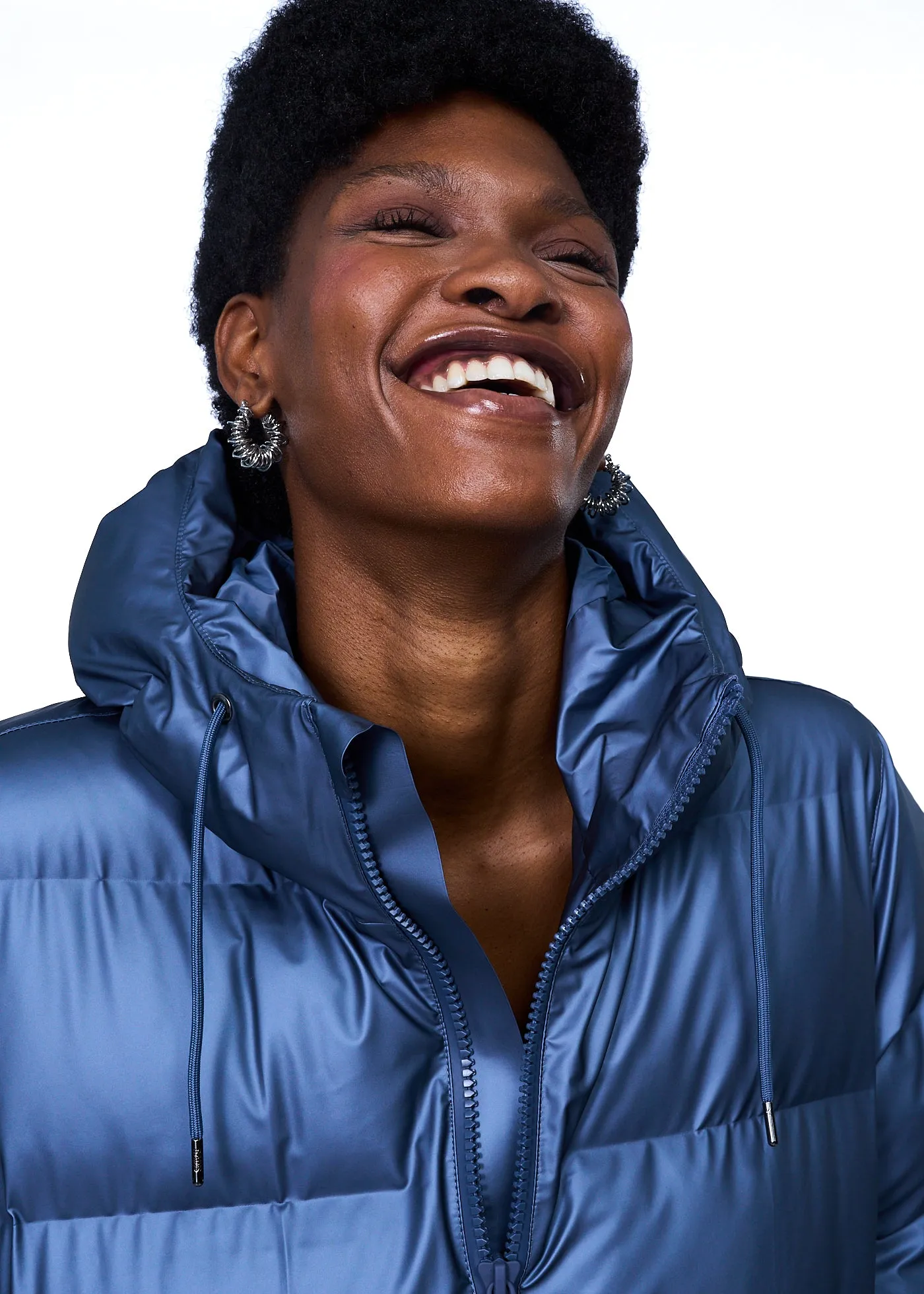 Rains Alta Longer Puffer Jacket W3T4 in Bay