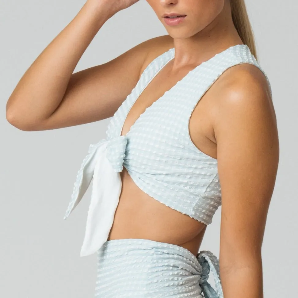 Rosie Top in Aquamarine Gingham