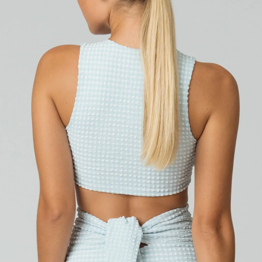 Rosie Top in Aquamarine Gingham