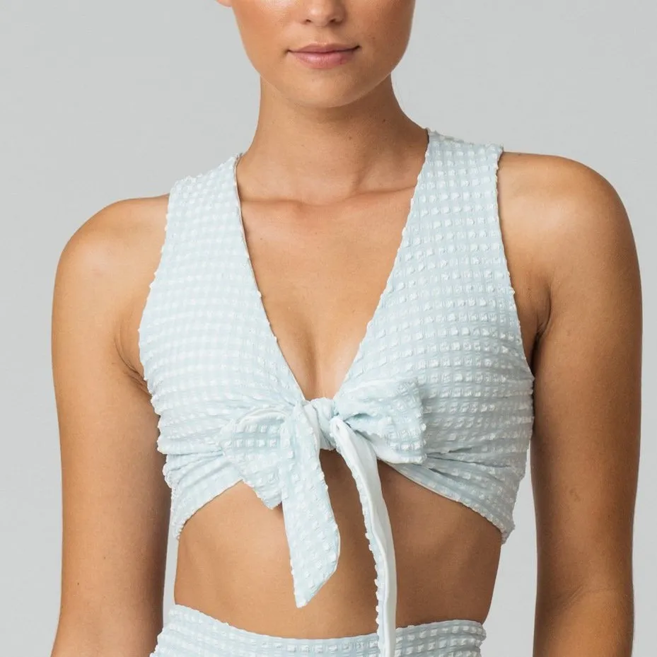Rosie Top in Aquamarine Gingham