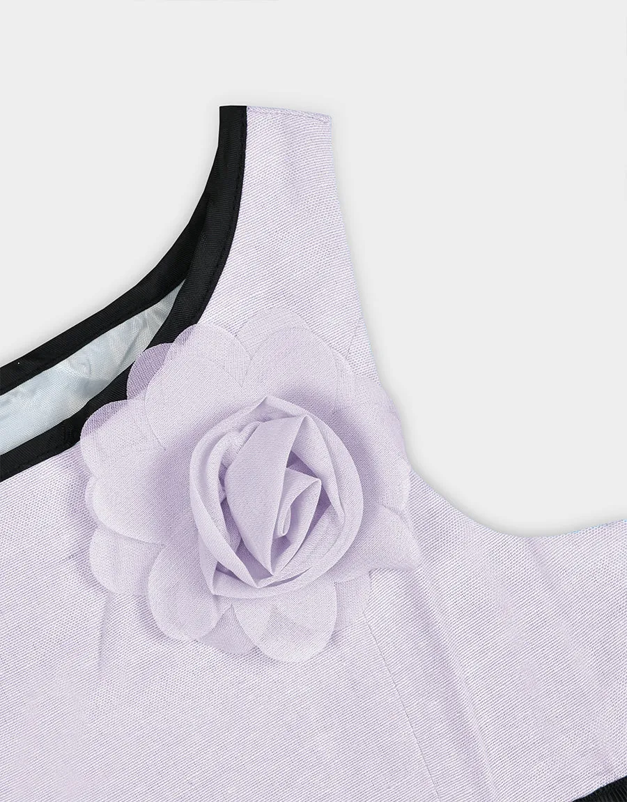 Zara Kid's Cotton Sleeveless Frock - Purple